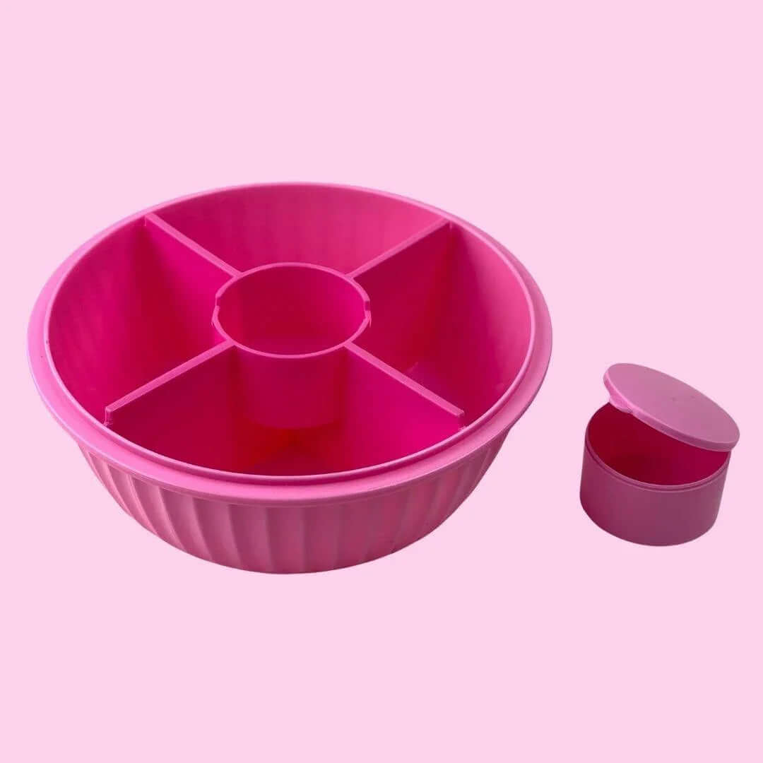 NEW! Yumbox Poke Bowl with 4 Compartment Divider - Various Colours in vibrant pink, perfect for eco-friendly meals.
