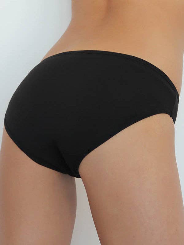 Organic Cotton Classic Briefs: Womens in black, featuring a classic and casual fit, available at alewk.club.