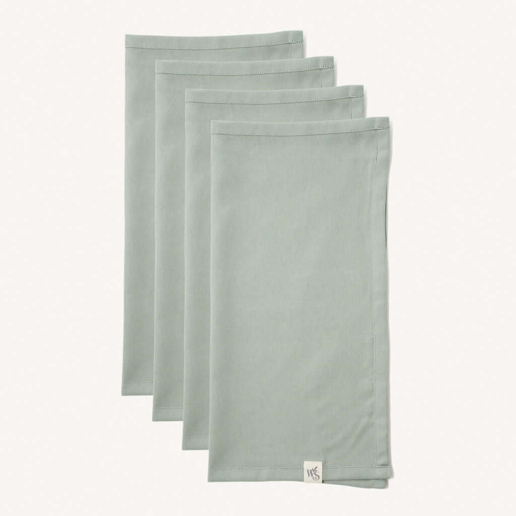 Organic Cotton Napkins - Set of 4 in soft green color, showcasing a premium quality and sustainable design.
