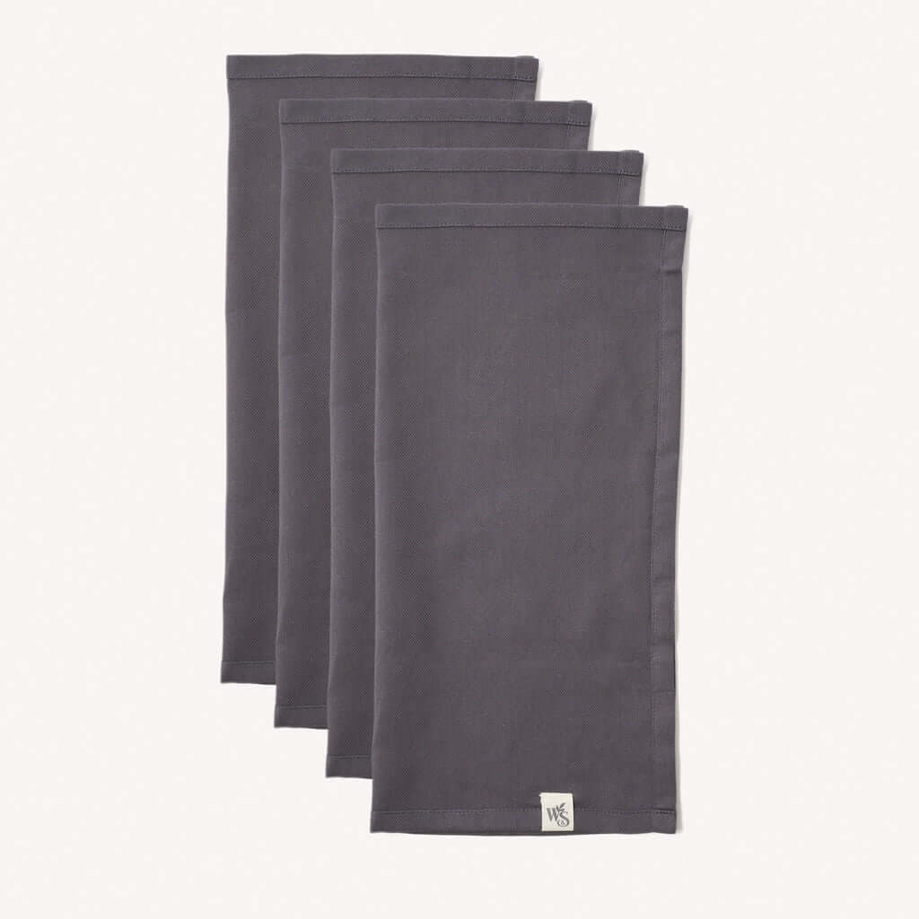 Organic Cotton Napkins - Set of 4 in a luxurious grey color, perfect for elegant dining.