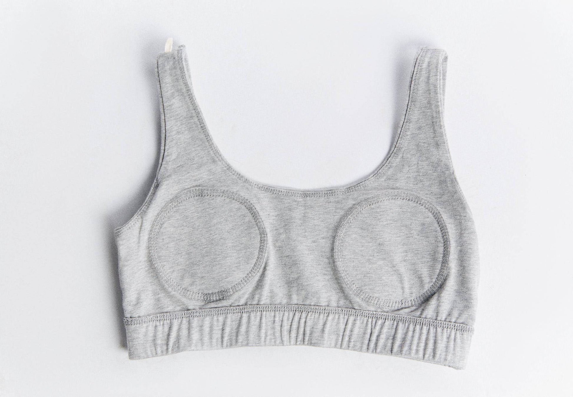 Organic Cotton Padded Bralette in gray with soft structure and supportive silhouette.