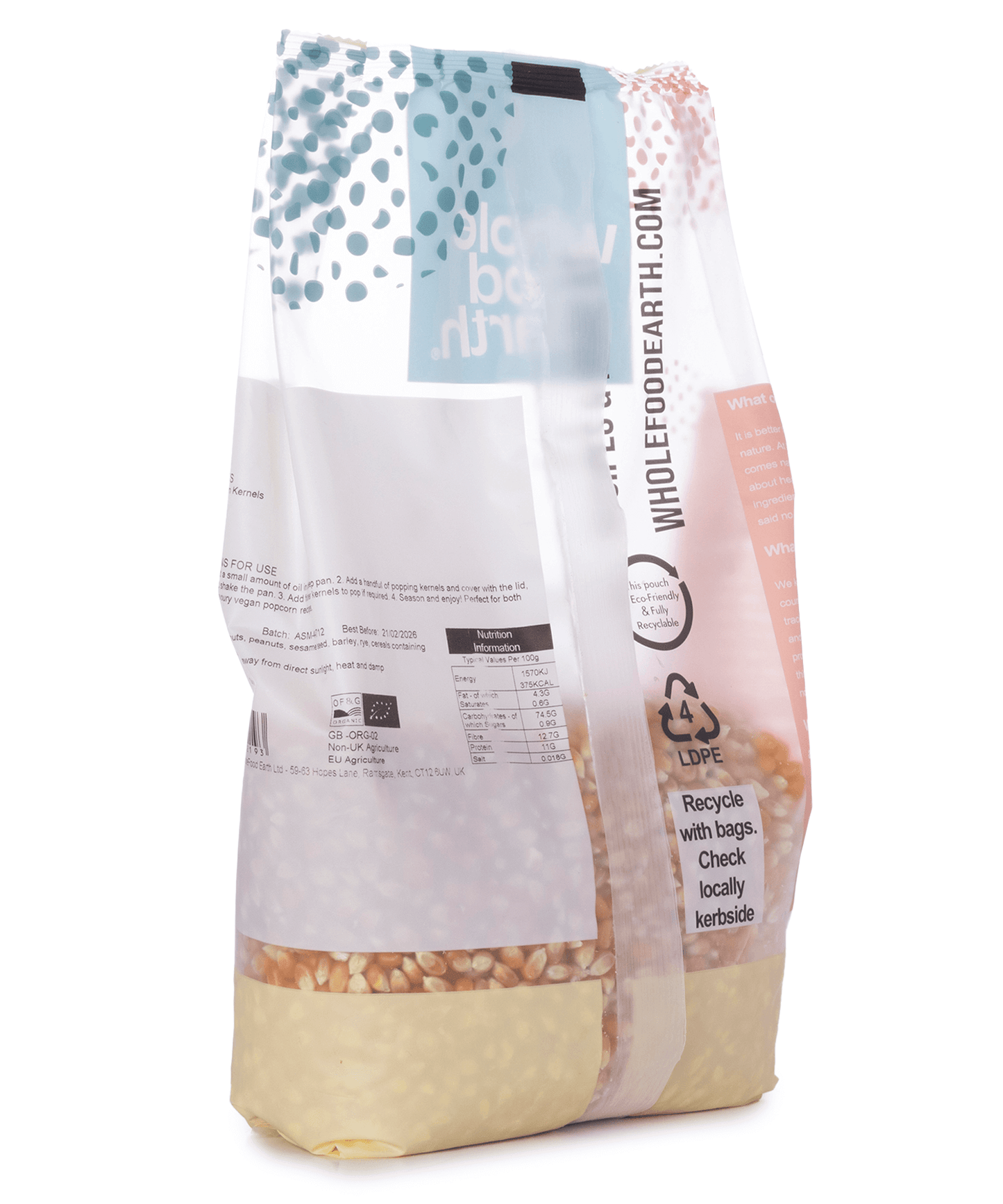 Organic Popcorn - Delicious & Non-Perishable Snack in eco-friendly packaging from online shop UK, Brighton and Hove.