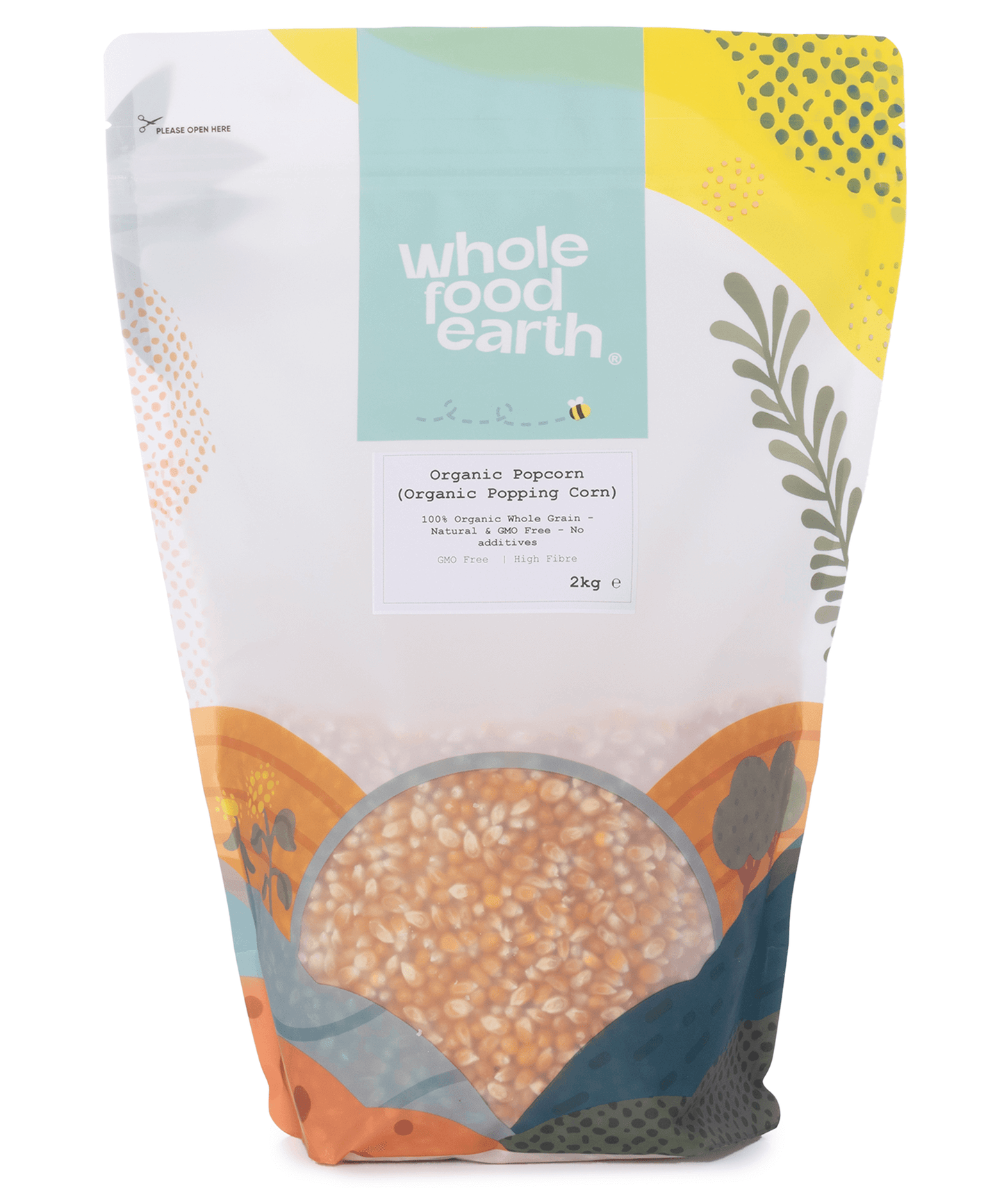 Organic Popcorn - Delicious & Non-Perishable Snack in eco-friendly packaging from Whole Food Earth.