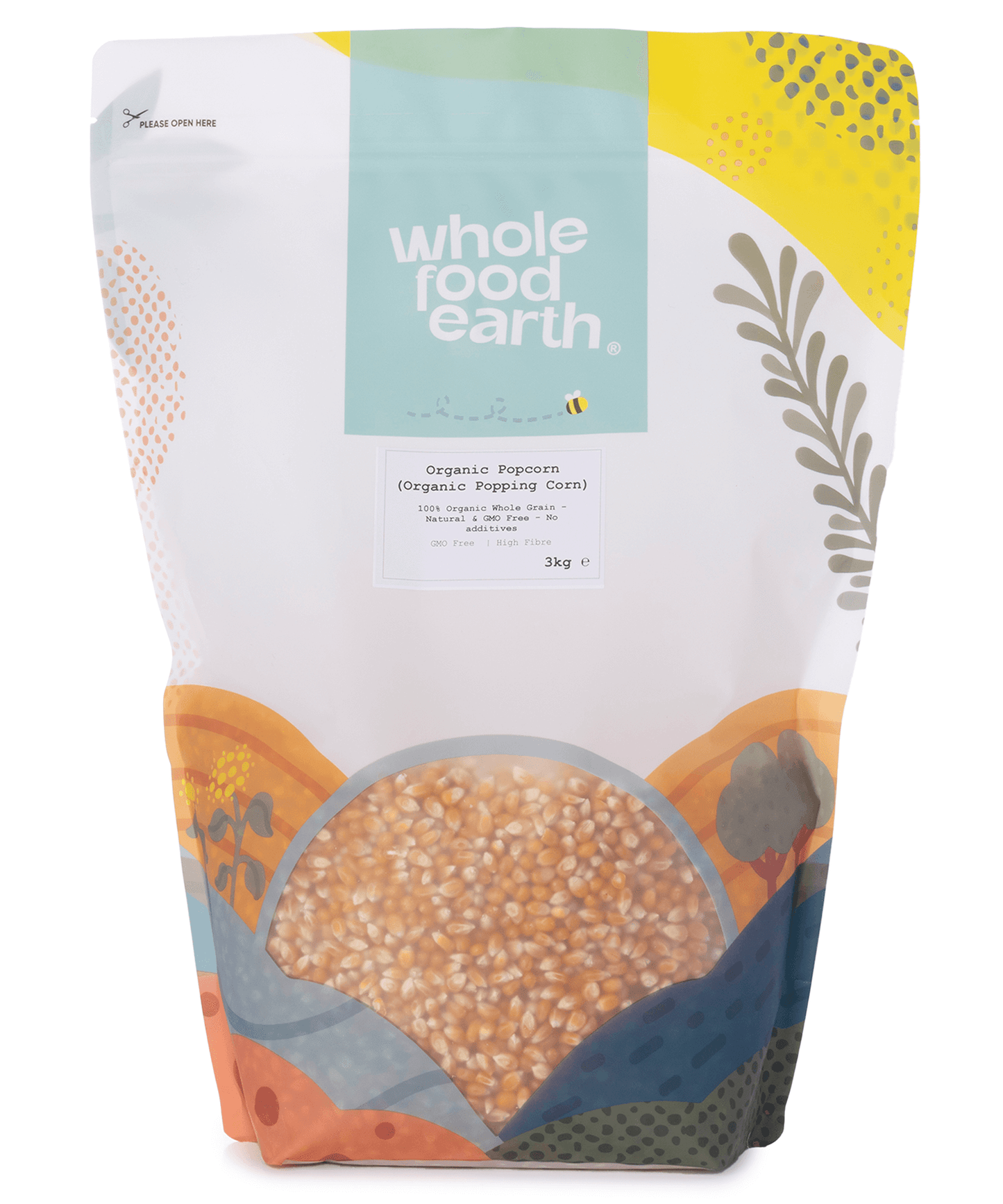 Organic Popcorn - Delicious & Non-Perishable Snack pack from Whole Food Earth, eco-friendly online shop UK, Brighton and Hove.