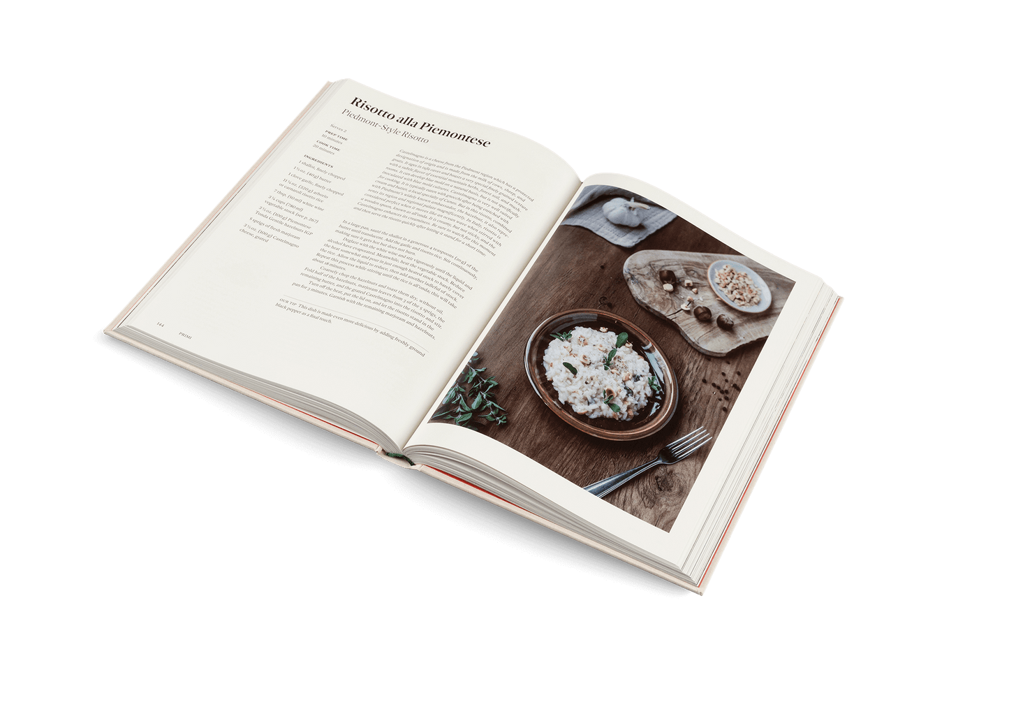 Open cookbook page featuring a recipe from Originale: Recipes and Essentials of Italian Cooking.