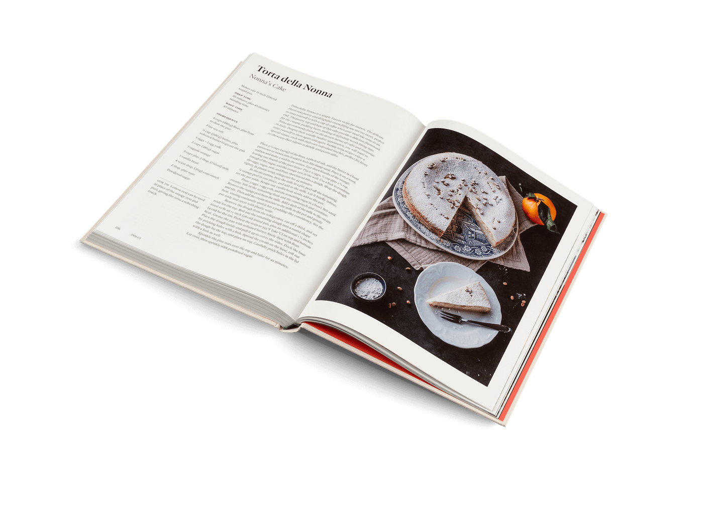 Originale: Recipes and Essentials of Italian Cooking cookbook page featuring Torta Mela Nonna dessert recipe.