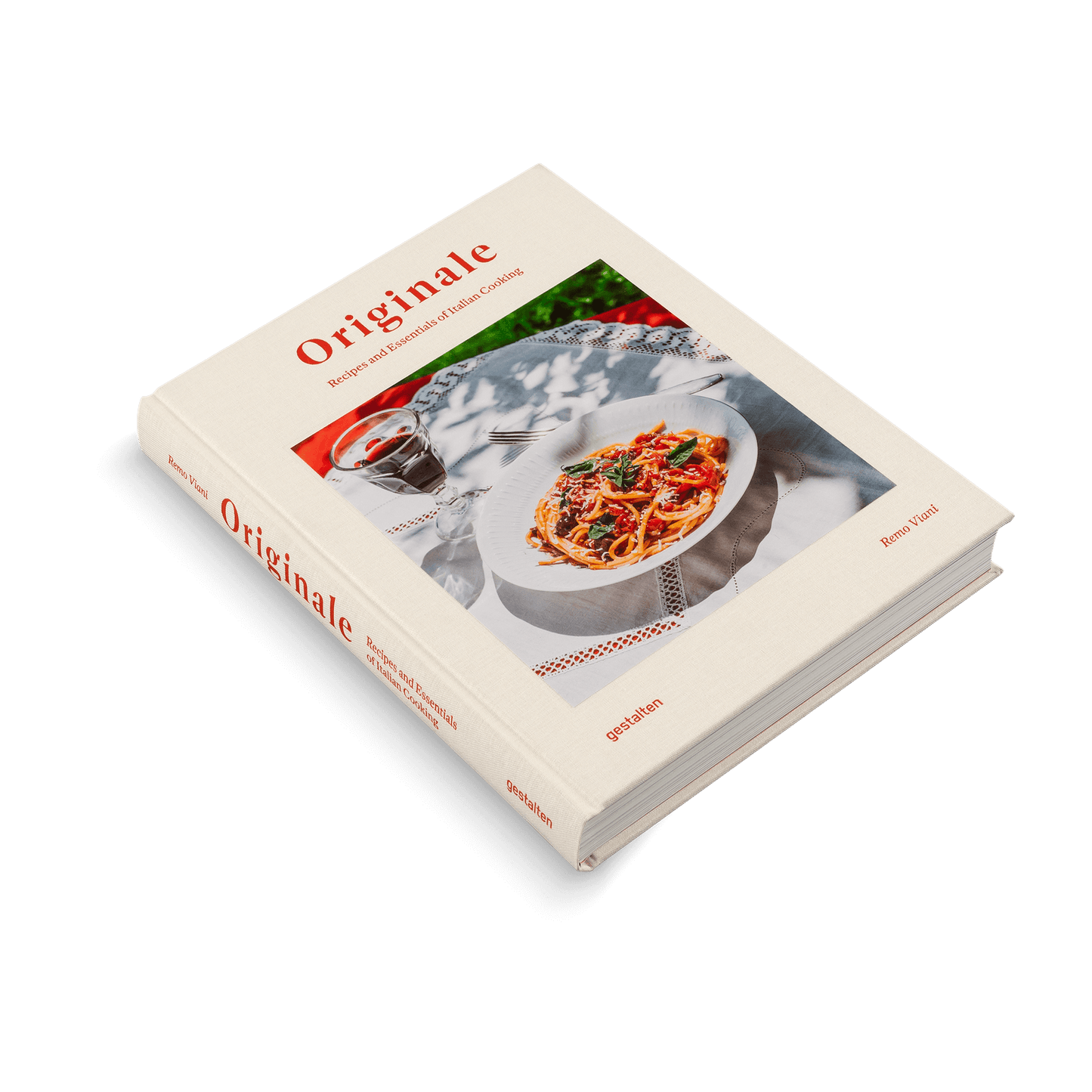 Originale: Recipes and Essentials of Italian Cooking book featuring Italian dish on a plate.