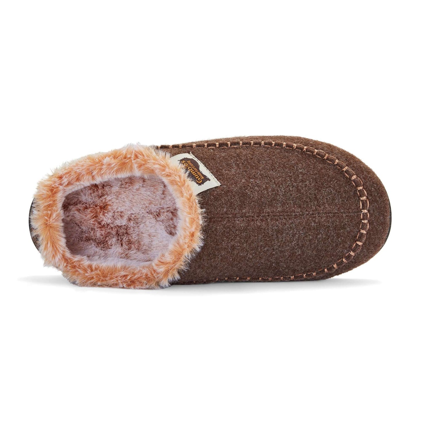 Ossa Low - Women's - Chocolate & Cream slipper showcasing plush faux fur lining, perfect for cosy comfort.
