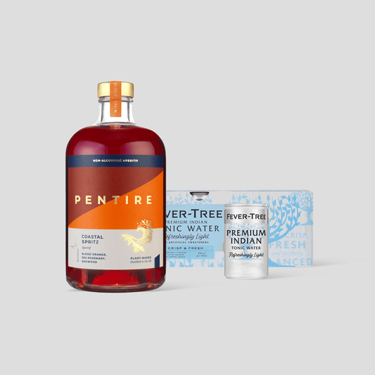 Pentire Starter Bundle including Pentire Coastal Spritz and Fever-Tree Premium Indian Tonic Water, perfect for a refreshing drink.