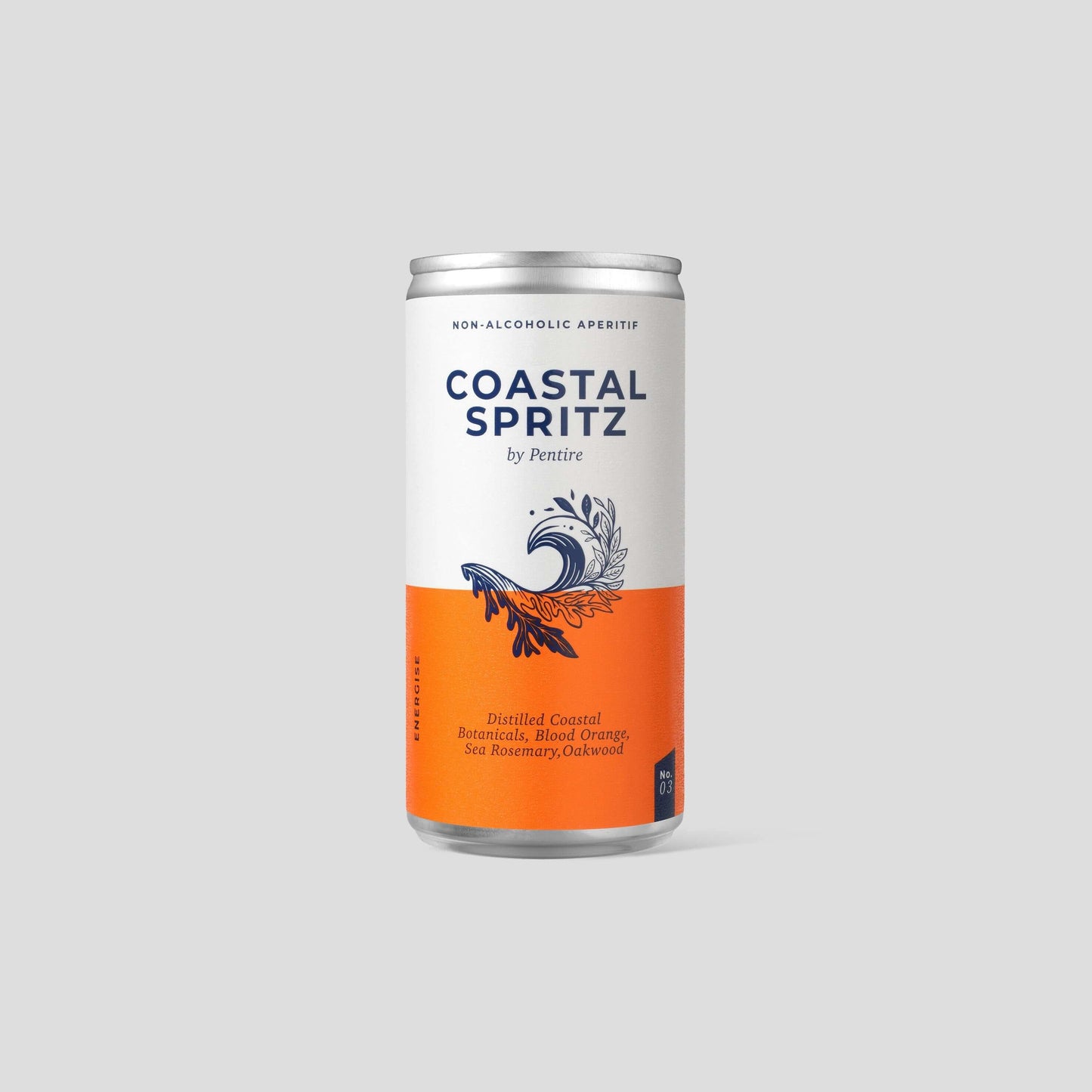 Pentire Coastal Spritz can featuring coastal botanicals and refreshing flavors for outdoor adventures.