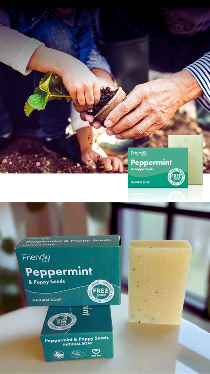 Peppermint & Poppy Seed Soap Bar | Friendly Soap