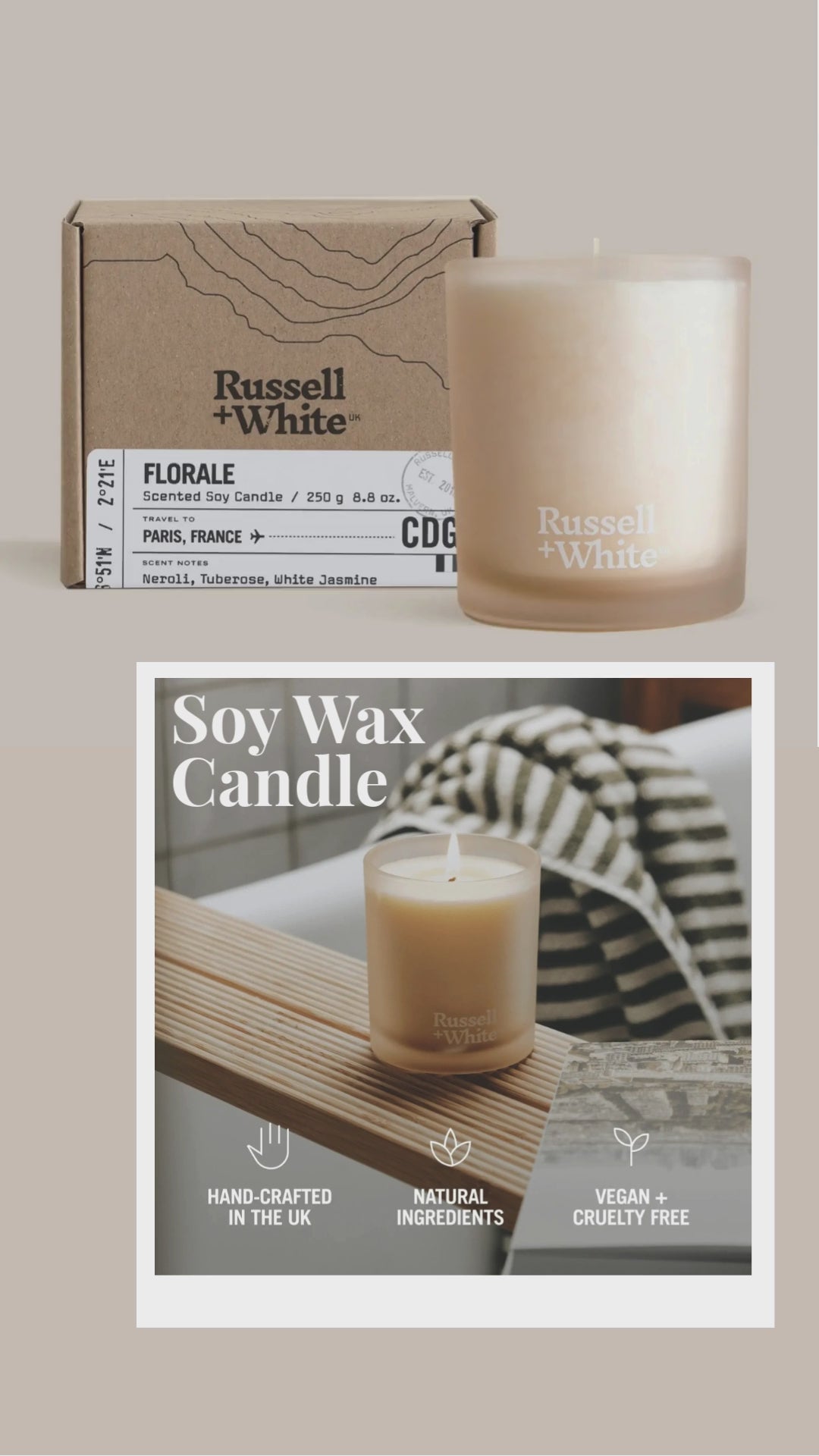 Florale Scented 100% soy wax Candle
