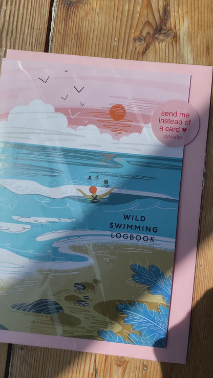 Wild Swimming Logbook: Into The Sea sea swimming notebook from Eco-Friendly-Online-Shop, designed for documenting open-water adventures in a sustainable format.