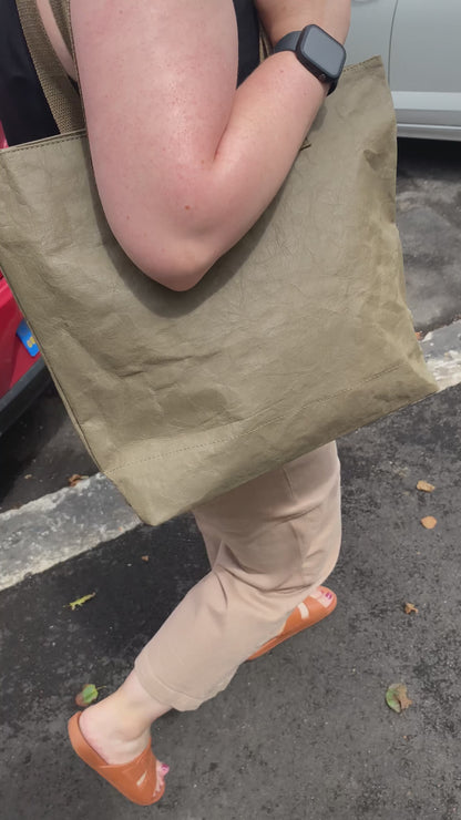 HAYASHI Large Paper Leather Tote Bag