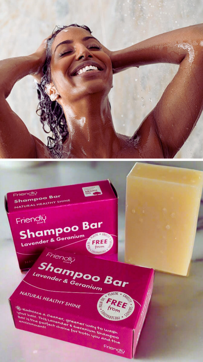 Lavender & Geranium Shampoo Bar, 95g | Friendly Soap