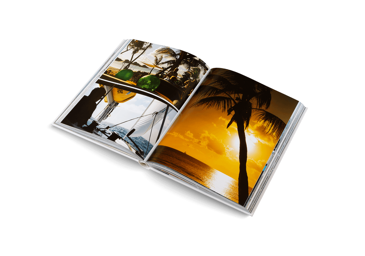 Open book showcasing images from Sailing the Seas Vol. 2, perfect gift ideas for sailing enthusiasts in Brighton and Hove, UK.