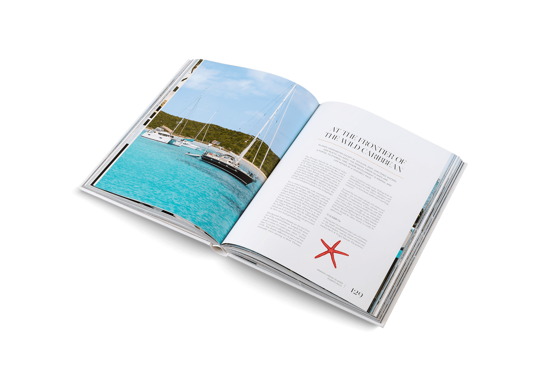 An open book showcasing Sailing the Seas Vol. 2 with yachts on turquoise water, perfect gift ideas in Brighton and Hove, UK.