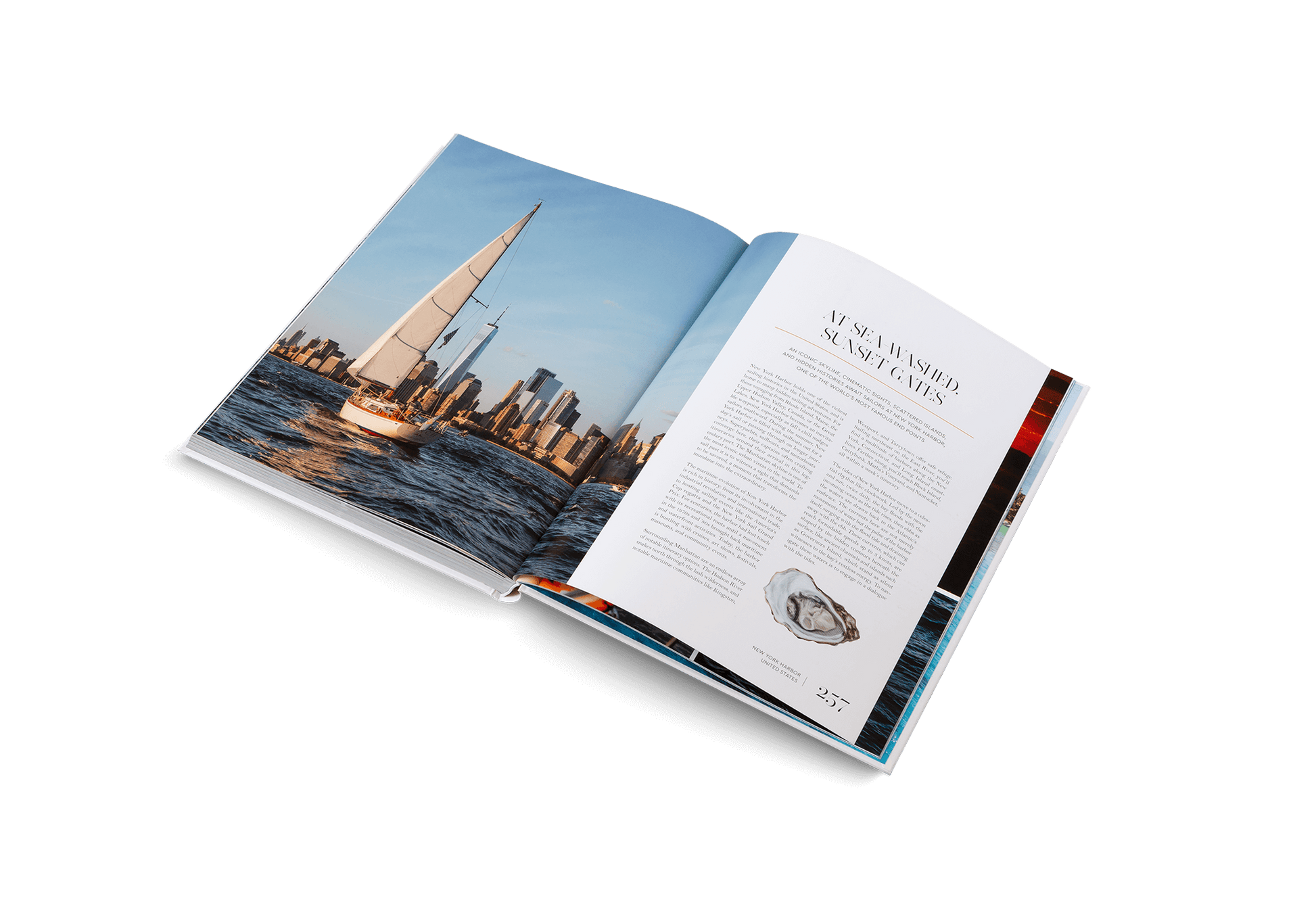 Sailing the Seas Vol. 2 open to a sailing photo, featuring life on water, perfect gift ideas from Brighton and Hove, UK.