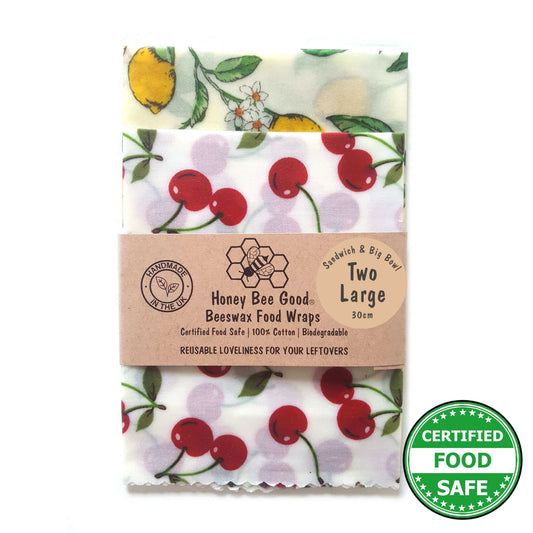 *Set of 2 Large Handmade Beeswax Wraps | Italian Kitchen