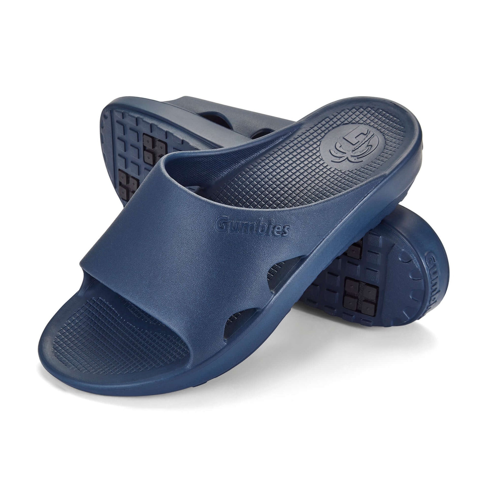 SpaSole Slider - Women's - French Navy sliders showcasing eco-friendly comfort for recovery and relaxation.