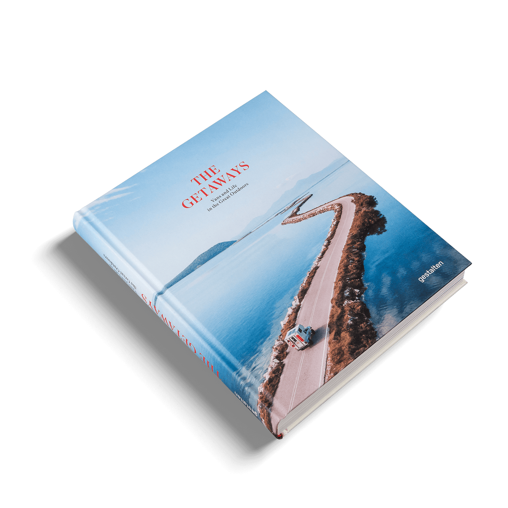 Book titled 'The Getaways' with a scenic cover on a white background