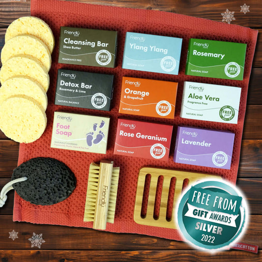 Tranquil Spa Hamper featuring natural soaps and skincare products for a relaxing at-home spa experience.