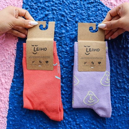 Unisex Coral Leiho Bamboo Socks from Eco-Friendly-Online-Shop, offering super soft, breathable comfort for sustainable everyday wear.
