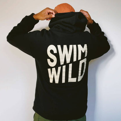 "Swim Wild" Unisex Oversized Fit Hoodie – Black