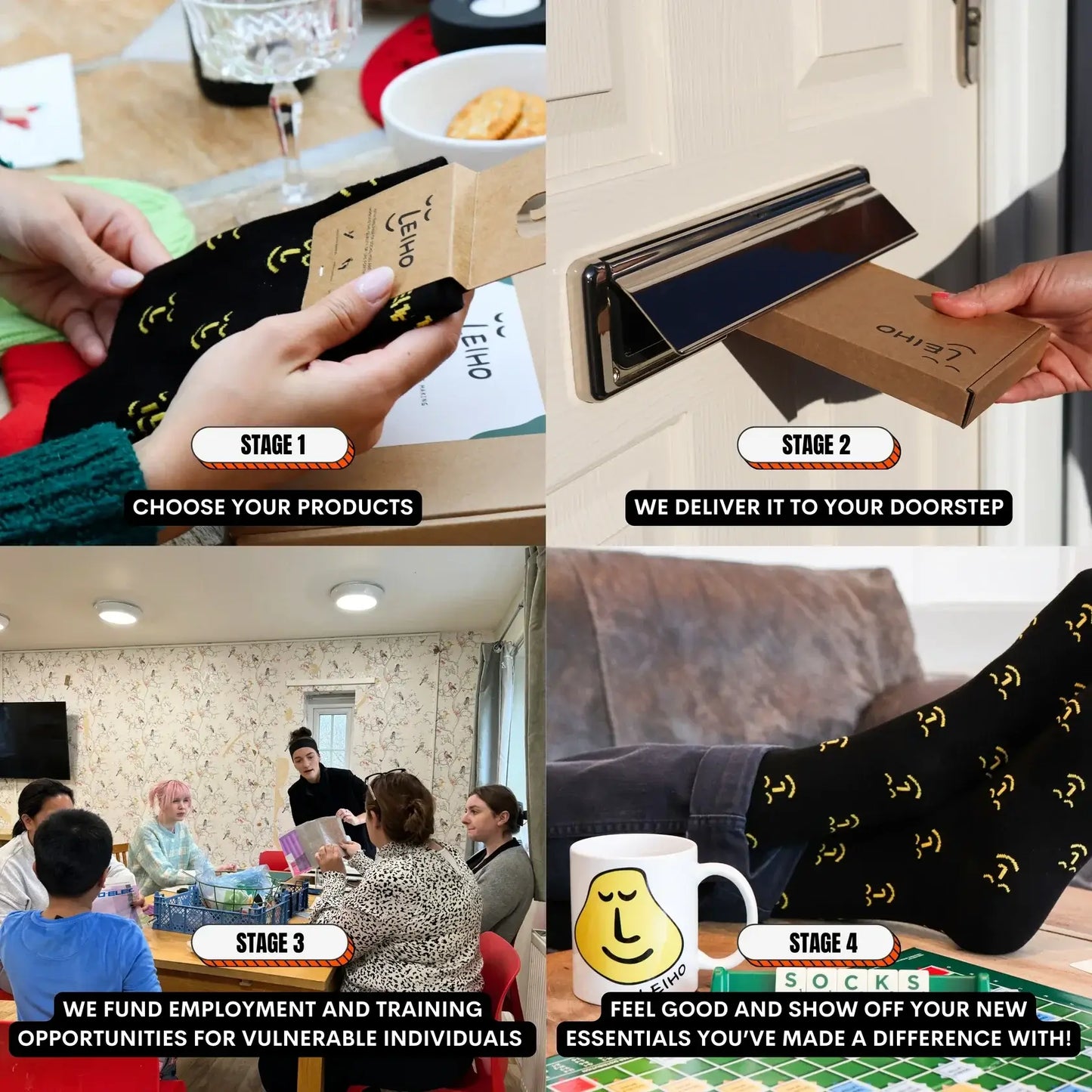 White Organic Cotton Smiley Socks by Leiho