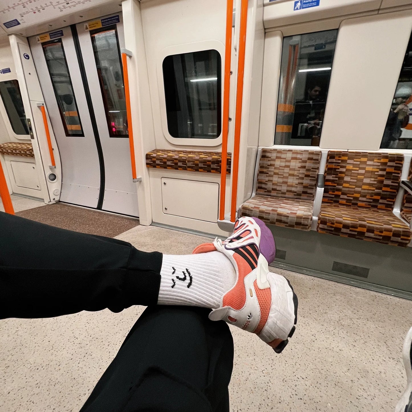 White Organic Cotton Smiley Socks by Leiho