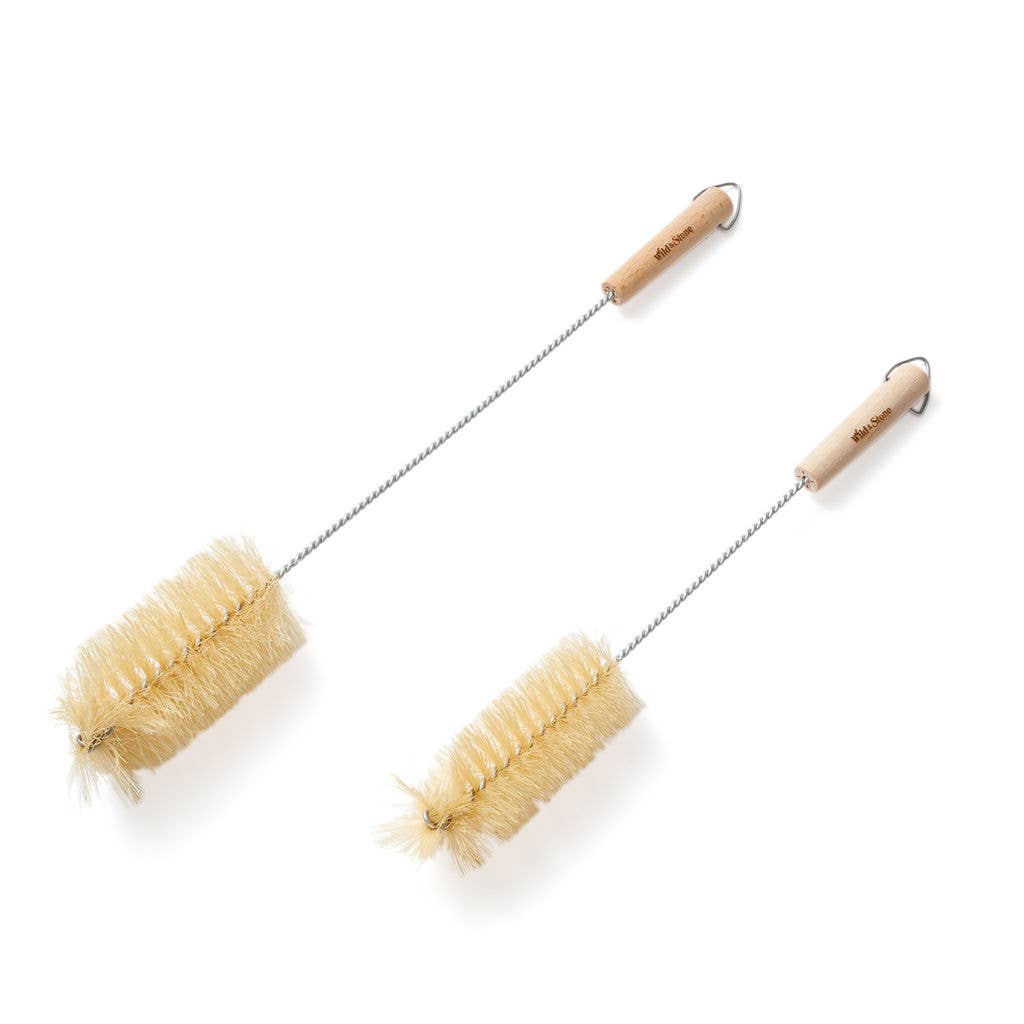 Bottle brush from Eco-Friendly-Online-Shop, featuring a bamboo handle and plant-based bristles for eco-friendly cleaning.