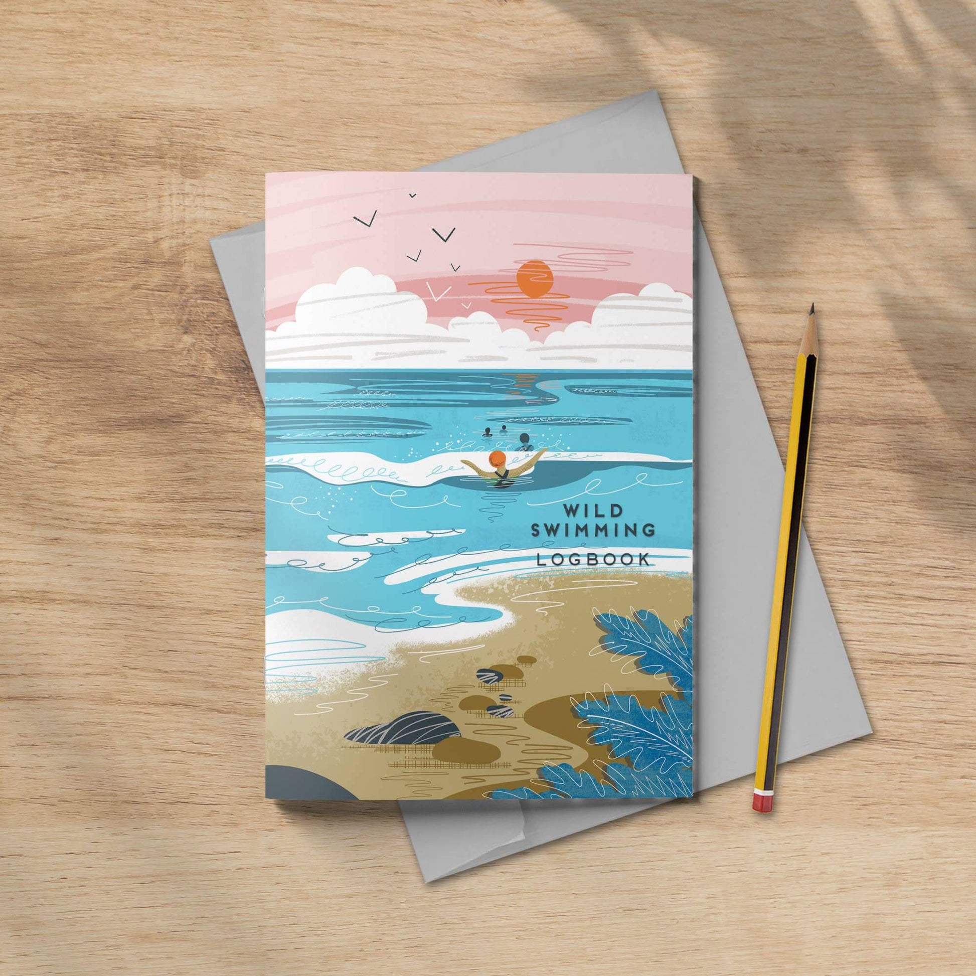 Wild Swimming Logbook: Into The Sea sea swimming notebook from Eco-Friendly-Online-Shop, designed for documenting open-water adventures in a sustainable format.