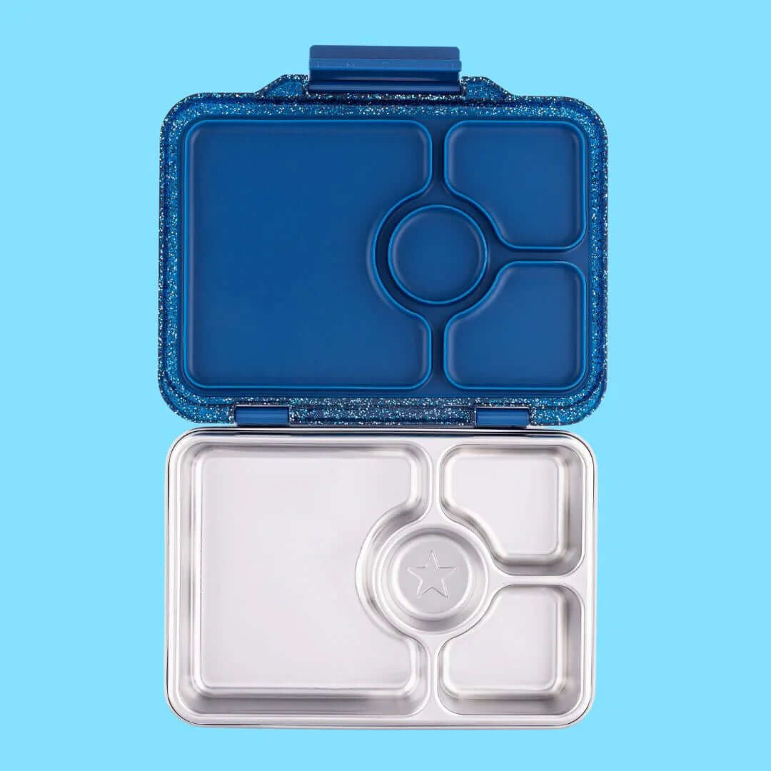 Yumbox Prêt Stainless Steel Leakproof Bento Lunch Box - Various Colours open view with compartments