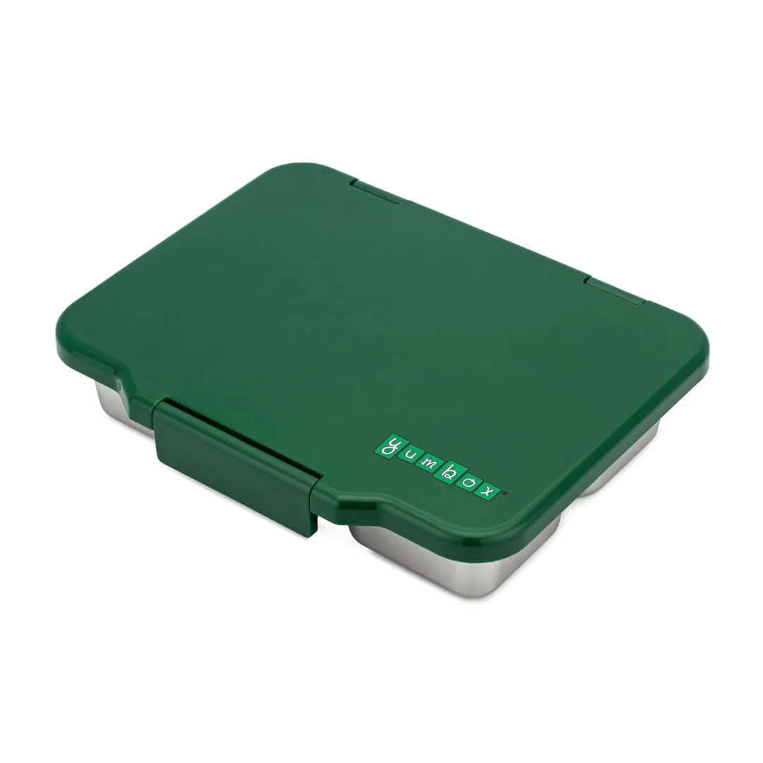 Yumbox Prêt Stainless Steel Leakproof Bento Lunch Box - Various Colours in dark green hue top view.